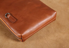Leather Mens Clutch Cool Wallets Zipper Clutch Messenger Bag Wristlet Wallet for Men