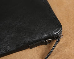 Leather Mens Clutch Cool Wallets Zipper Clutch Messenger Bag Wristlet Wallet for Men