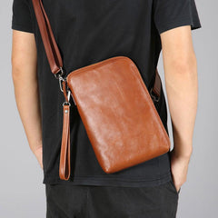 Leather Mens Clutch Cool Wallets Zipper Clutch Messenger Bag Wristlet Wallet for Men