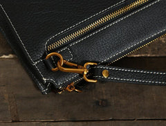 Leather Mens Clutch Cool Wallet Zipper Clutches Wristlet Wallet for Men