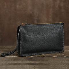 Leather Mens Clutch Cool Wallet Zipper Clutches Wristlet Wallet for Men