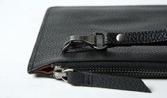 Cool Leather Mens Clutch Wallet Zipper Clutch Wristlet Wallet for Men