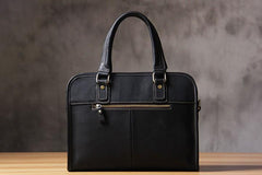 Genuine Leather Mens Coffee Briefcase Shoulder Bag Work Bag Laptop Bag Business Bag for Men