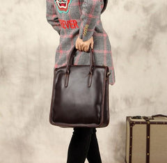 Leather Mens Coffee Handbag Briefcase Shoulder Bag Work Bag Business Bag for men