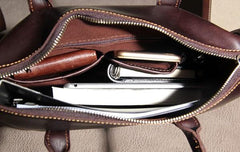 Leather Mens Coffee Handbag Briefcase Shoulder Bag Work Bag Business Bag for men
