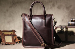 Leather Mens Coffee Handbag Briefcase Shoulder Bag Work Bag Business Bag for men