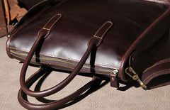 Leather Mens Coffee Handbag Briefcase Shoulder Bag Work Bag Business Bag for men