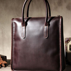 Leather Mens Coffee Handbag Briefcase Shoulder Bag Work Bag Business Bag for men