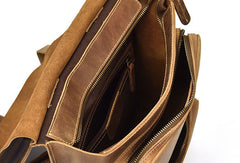 Genuine Leather Mens Cool Backpack Briefcase Bag Travel Bag Hiking Bag For Mens