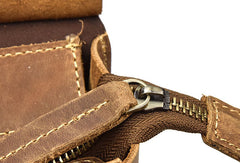 Genuine Leather Mens Cool Backpack Briefcase Bag Travel Bag Hiking Bag For Mens