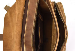 Genuine Leather Mens Cool Backpack Briefcase Bag Travel Bag Hiking Bag For Mens