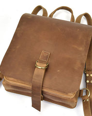 Genuine Leather Mens Cool Backpack Briefcase Bag Travel Bag Hiking Bag For Mens