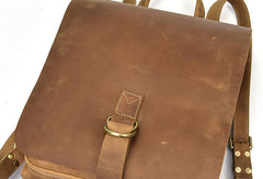 Genuine Leather Mens Cool Backpack Briefcase Bag Travel Bag Hiking Bag For Mens