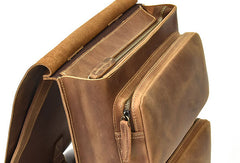 Genuine Leather Mens Cool Backpack Briefcase Bag Travel Bag Hiking Bag For Mens