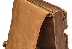 Genuine Leather Mens Cool Backpack Briefcase Bag Travel Bag Hiking Bag For Mens