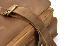 Genuine Leather Mens Cool Backpack Briefcase Bag Travel Bag Hiking Bag For Mens