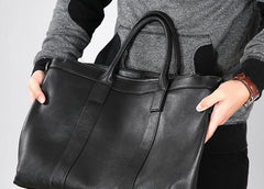 Leather Mens Cool Black Briefcase Work Bag Business Bag Laptop Bag for men