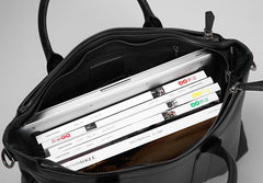 Leather Mens Cool Black Briefcase Work Bag Business Bag Laptop Bag for men
