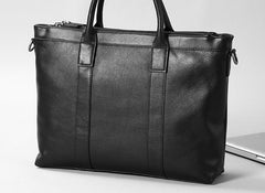 Leather Mens Cool Black Briefcase Work Bag Business Bag Laptop Bag for men