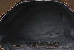 Genuine Leather Mens Cool Bucket Backpack Travel Bag Hiking Bag For Mens