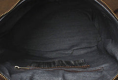 Genuine Leather Mens Cool Bucket Backpack Travel Bag Hiking Bag For Mens