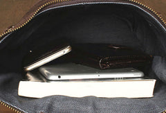 Genuine Leather Mens Cool Bucket Backpack Travel Bag Hiking Bag For Mens