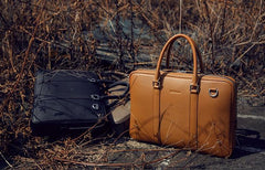 Cool Leather Mens  Briefcase Work Bags Vintage Business Bag Laptop Bags for men