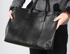 Black Leather Mens Cool Briefcase Work Bag Business Bag Laptop Bags for men