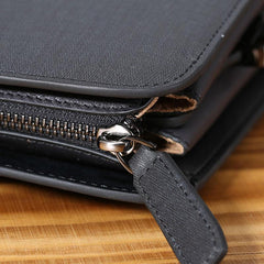 Black Leather Mens Cool Briefcases Work Bag Business Bag Laptop Bag for men