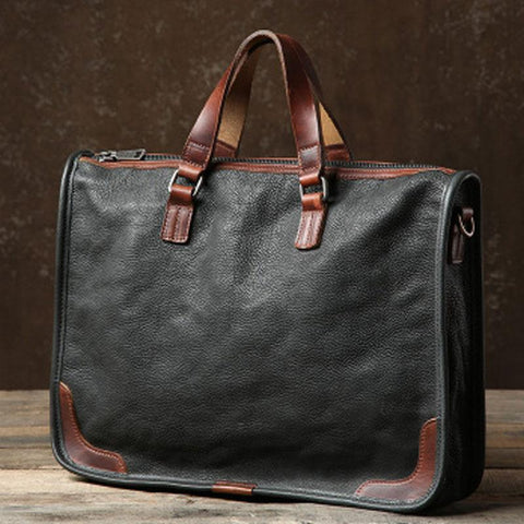 Cool Leather Mens Briefcase Shoulder Bag Work Bag Business Bag Laptop Bag for men