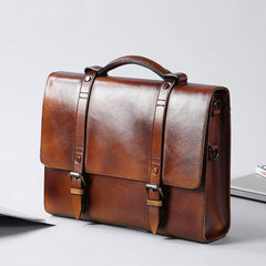 Leather Mens Cool Messengers Bag Large Briefcase Work Bag Business Bag Laptop Bag for men
