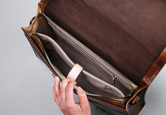 Leather Mens Cool Messengers Bag Large Briefcase Work Bag Business Bag Laptop Bag for men