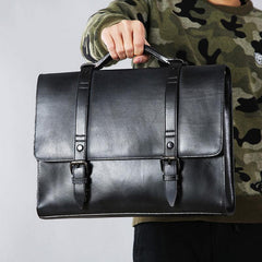 Leather Mens Cool Messengers Bag Large Briefcase Work Bag Business Bag Laptop Bag for men