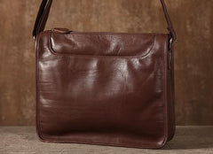 Coffee Leather Mens Cool Shoulder Bag Messenger Bags  for men