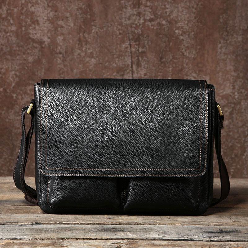 Cool Leather Mens Messenger Bag Shoulder Bags for Men