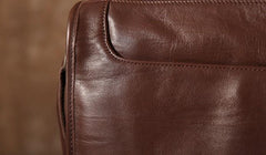 Coffee Leather Mens Cool Shoulder Bag Messenger Bags  for men