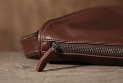 Coffee Leather Mens Cool Shoulder Bag Messenger Bags  for men