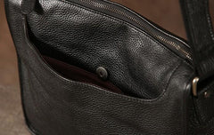 Coffee Leather Mens Cool Shoulder Bag Messenger Bags  for men