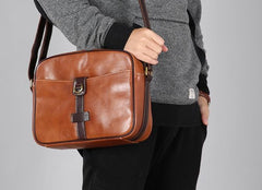 Leather Mens Cool Shoulder Bag Small Messenger Bag for men