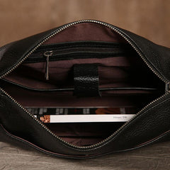 Coffee Leather Mens Cool Shoulder Bag Messenger Bags  for men