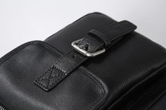 Genuine Leather Mens Cool Small Shoulder Bags Messenger Bag Bike Bag Cycling Bag for men