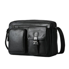 Genuine Leather Mens Cool Small Shoulder Bags Messenger Bag Bike Bag Cycling Bag for men