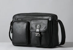 Genuine Leather Mens Cool Small Shoulder Bags Messenger Bag Bike Bag Cycling Bag for men