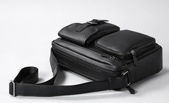 Genuine Leather Mens Cool Small Shoulder Bags Messenger Bag Bike Bag Cycling Bag for men