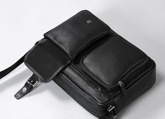 Genuine Leather Mens Cool Small Shoulder Bags Messenger Bag Bike Bag Cycling Bag for men