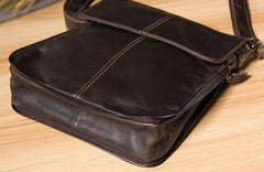 Genuine Leather Mens Cool Small Shoulder Bag Purse Messenger Bag Crossbody Bag for Men