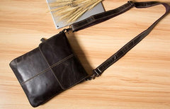 Genuine Leather Mens Cool Small Shoulder Bag Purse Messenger Bag Crossbody Bag for Men