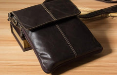 Genuine Leather Mens Cool Small Shoulder Bag Purse Messenger Bag Crossbody Bag for Men