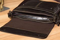 Genuine Leather Mens Cool Small Shoulder Bag Purse Messenger Bag Crossbody Bag for Men