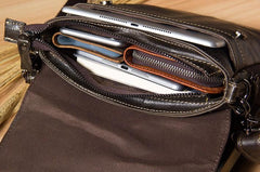 Genuine Leather Mens Cool Small Shoulder Bag Purse Messenger Bag Crossbody Bag for Men